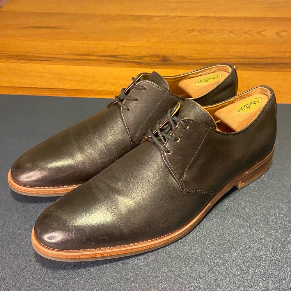 Aldo Almond Toe Leather Derby Dress Shoes